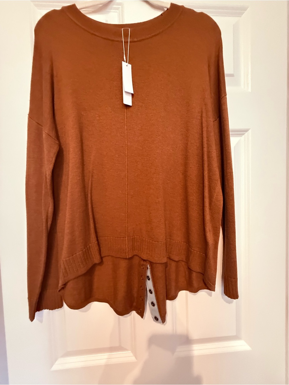 Lila P Cozy Rust Brown Long Sleeve Knit Top